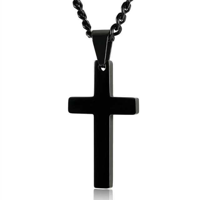 Titanium Single Cross Necklace Pendant 