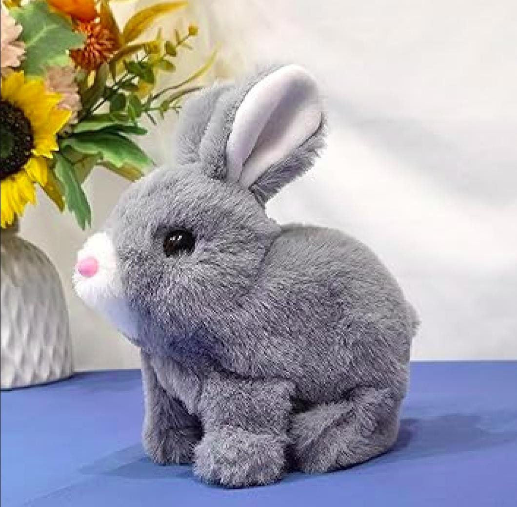 Electronic Rabbit - Toy  for children -Electronic and interactive pet - Educational Toys for kids - Rabbit for home decore - Electric push white Electronic Rabbit - Soft bunny toy for kids - Gift for childboys , Girls & kids - Rabbit Soft toy for children