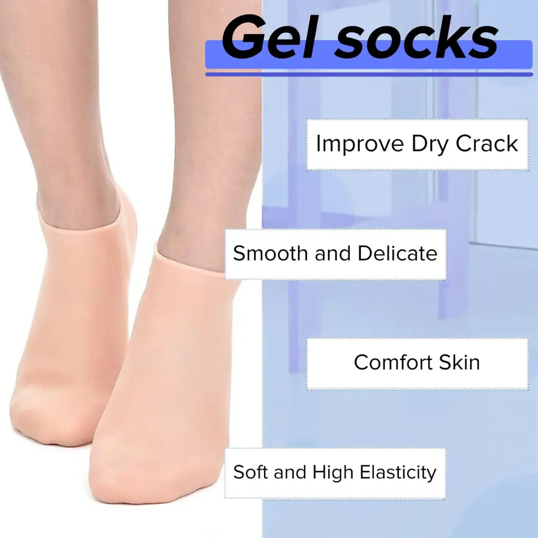 Moisturizing Socks Silicone Gel Spa Exfoliating Socks for Dry Cracked Skin Heel Socks Anti Slip for Foot Care Softening Calluses Multi-purpose Unisex