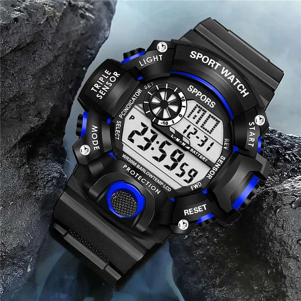 Stylish Multifunctional Digital Watch for Men New Fashion Military Dial Watch for Boys Waterproof Watch for Gents