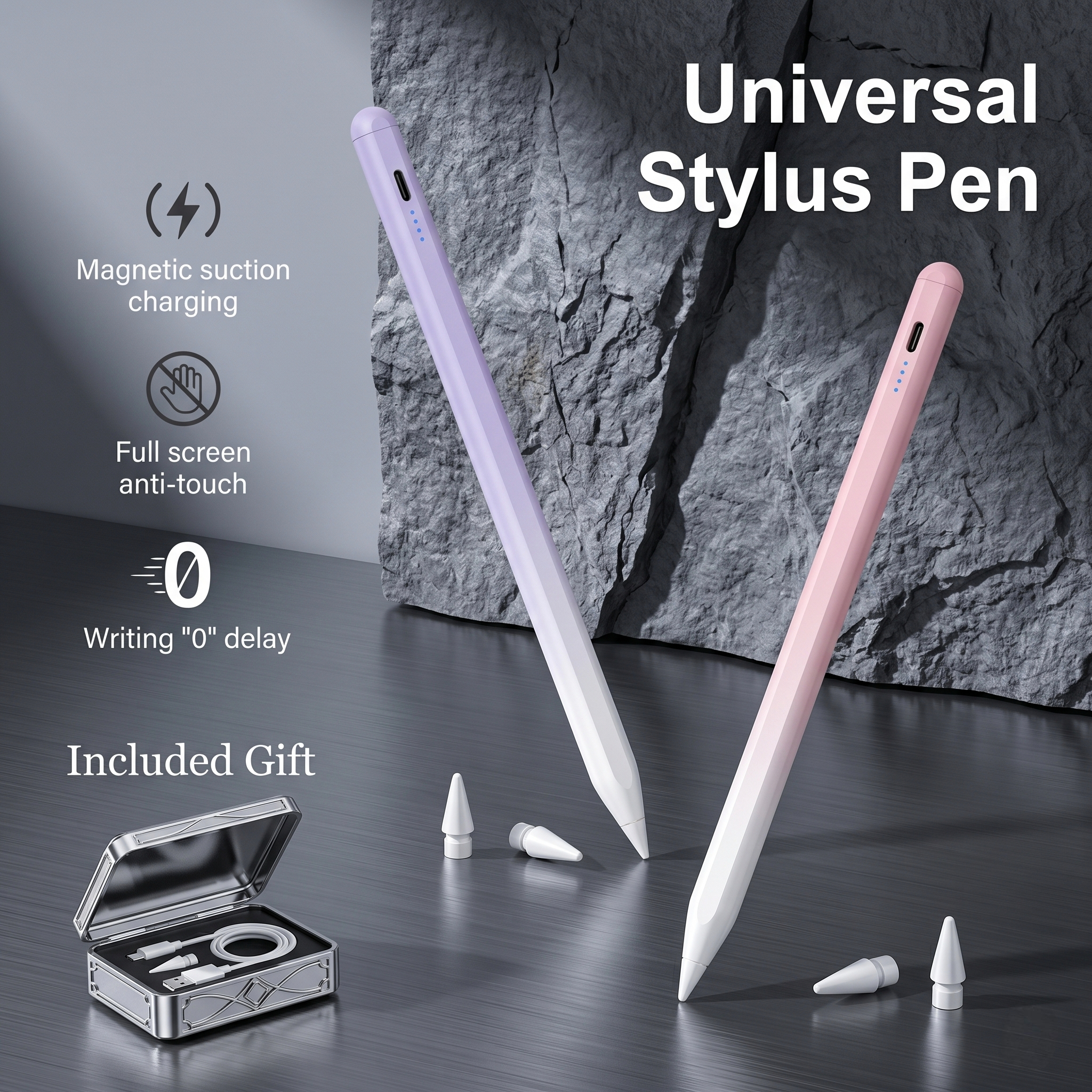Universal Stylus Pen – Fine Point Metal Tip Touch Screen Pen for Android,Tablet & PC | Smooth Writing, Drawing & Note Taking Experience | Lightweight High Precision Digital Stylus
