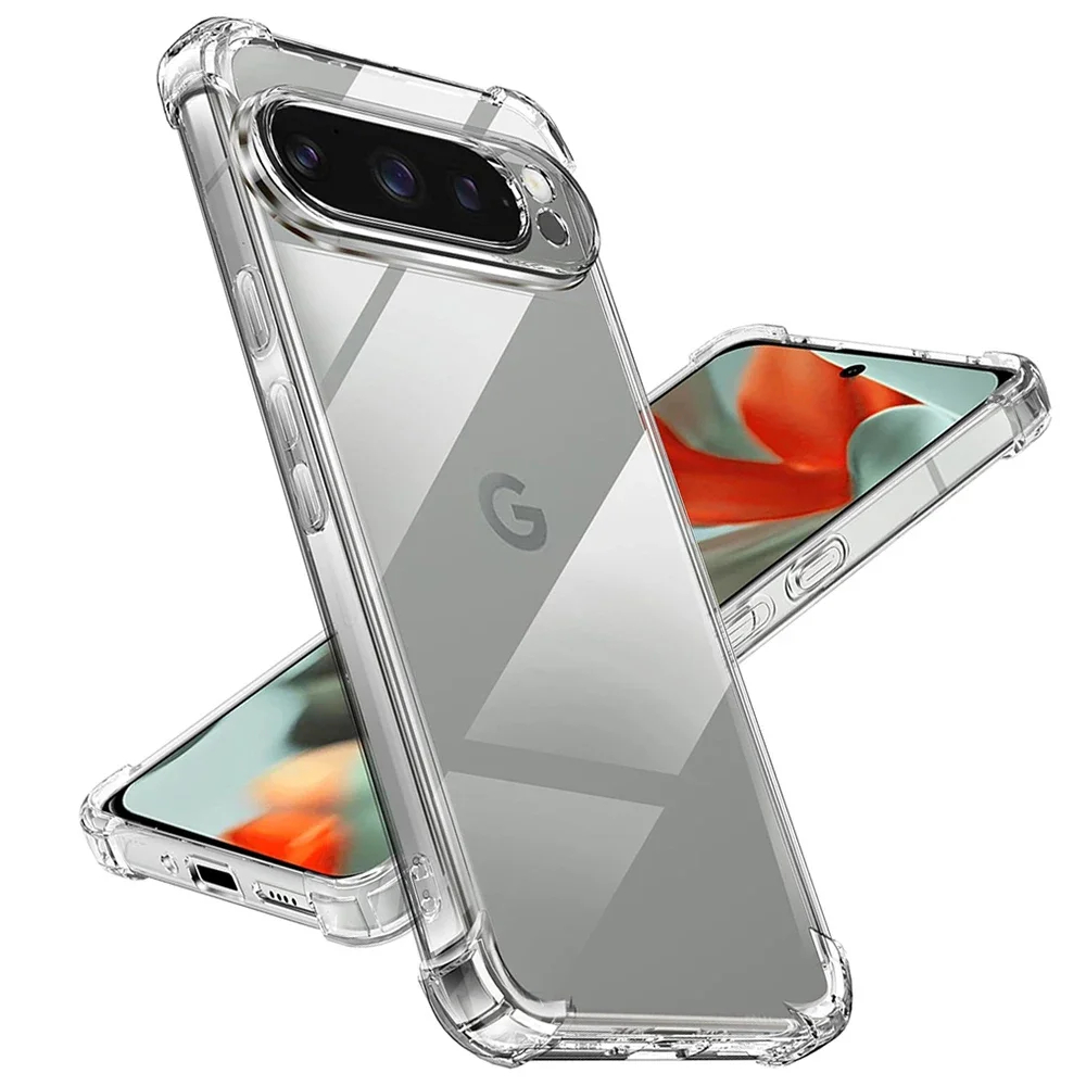 Google Pixel 6 / 6A / 6 Pro / 7 / 7A / 7 Pro / 8 / 8A / 8 Pro / 9 / 9A / 9 Pro / 9 Pro XL / 10 / 10A / 10 Pro / 10 Pro XL Transparent Back Cover | Clear Crystal Case | Shockproof Soft TPU Protective Phone Case | Anti-Yellowing Slim Back Cover