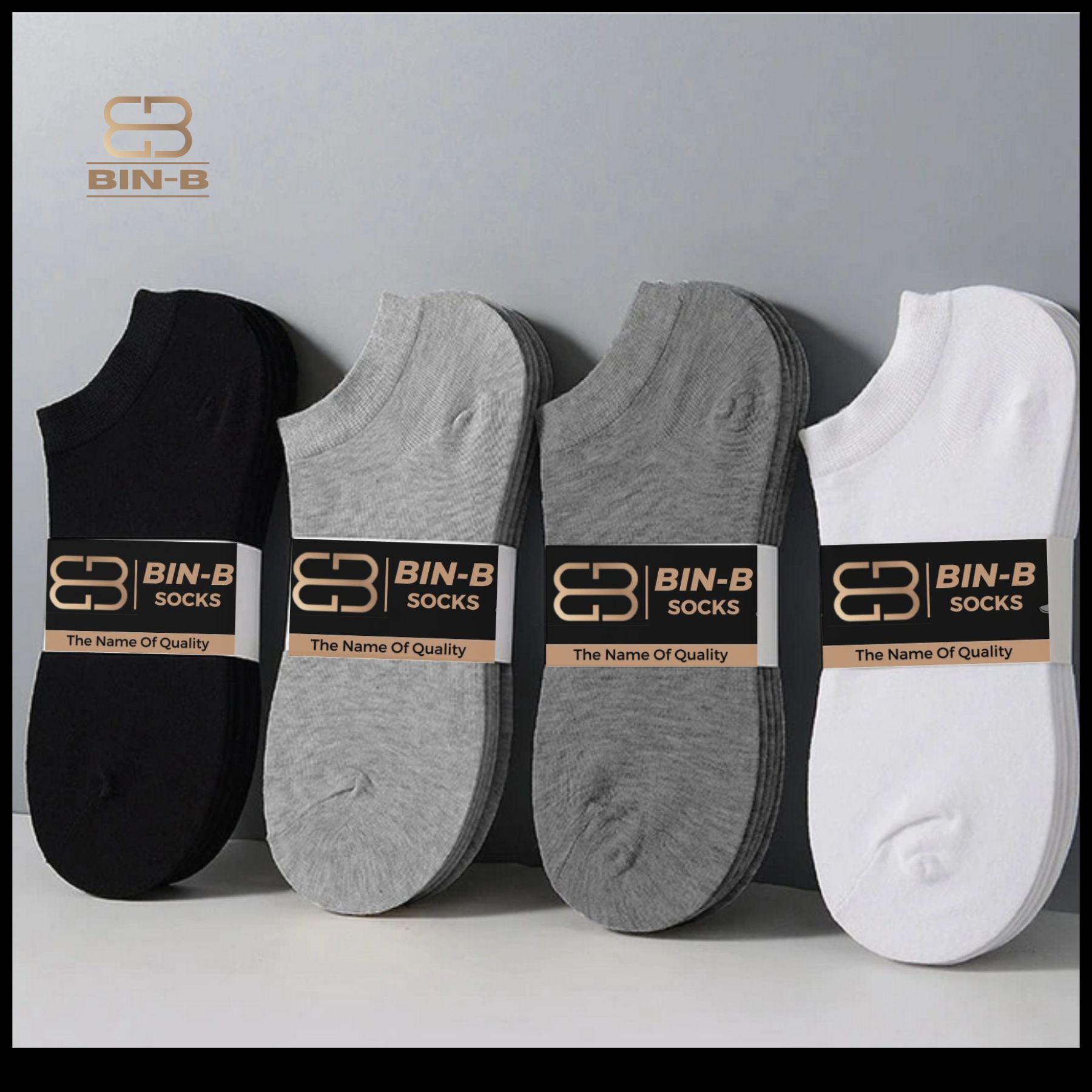 BIN-B PACK OF 4 PAIRS ANKLE SOCKS