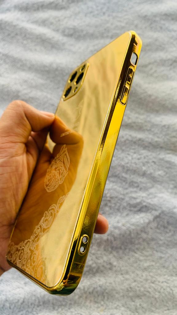 Iphon 11 Pro Max 24k Golden Edition Back Cover Golden Plated Back Cover For Iphon