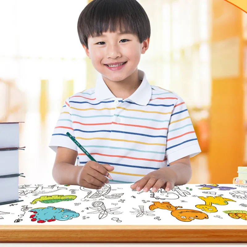 Children's Drawing Roll 30 CM , Coloring Paper Roll for Kids, Drawing Paper Roll DIY Painting Drawing Paper,Color Filling Paper, Sticky Drawing Paper Roll,Wall Coloring Stickers