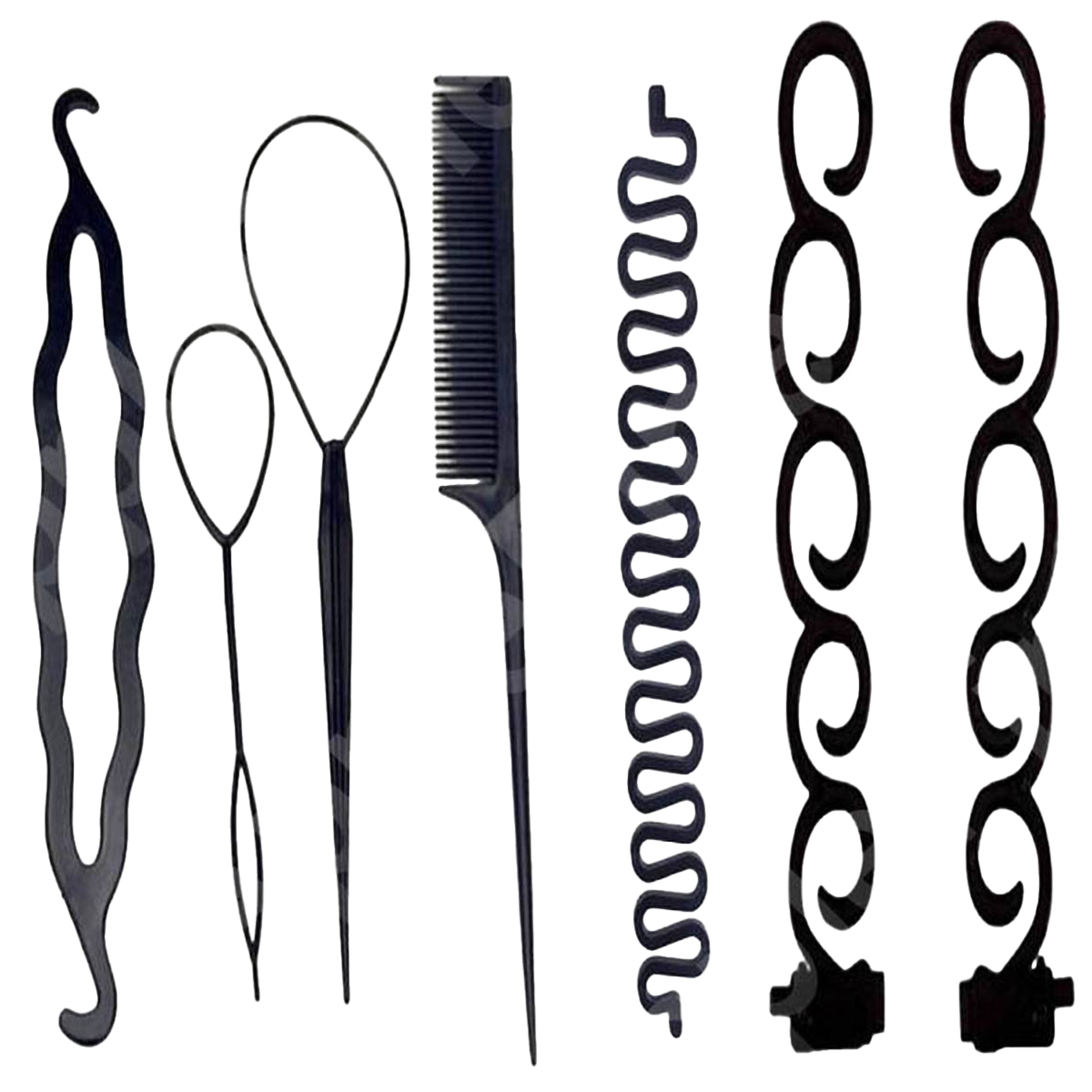 Girl & Women Hair styling Combo Set 7 Pcs , New Hair Styling Braid tools For Girls And Women. Easy To Use At Home (Set of 7)