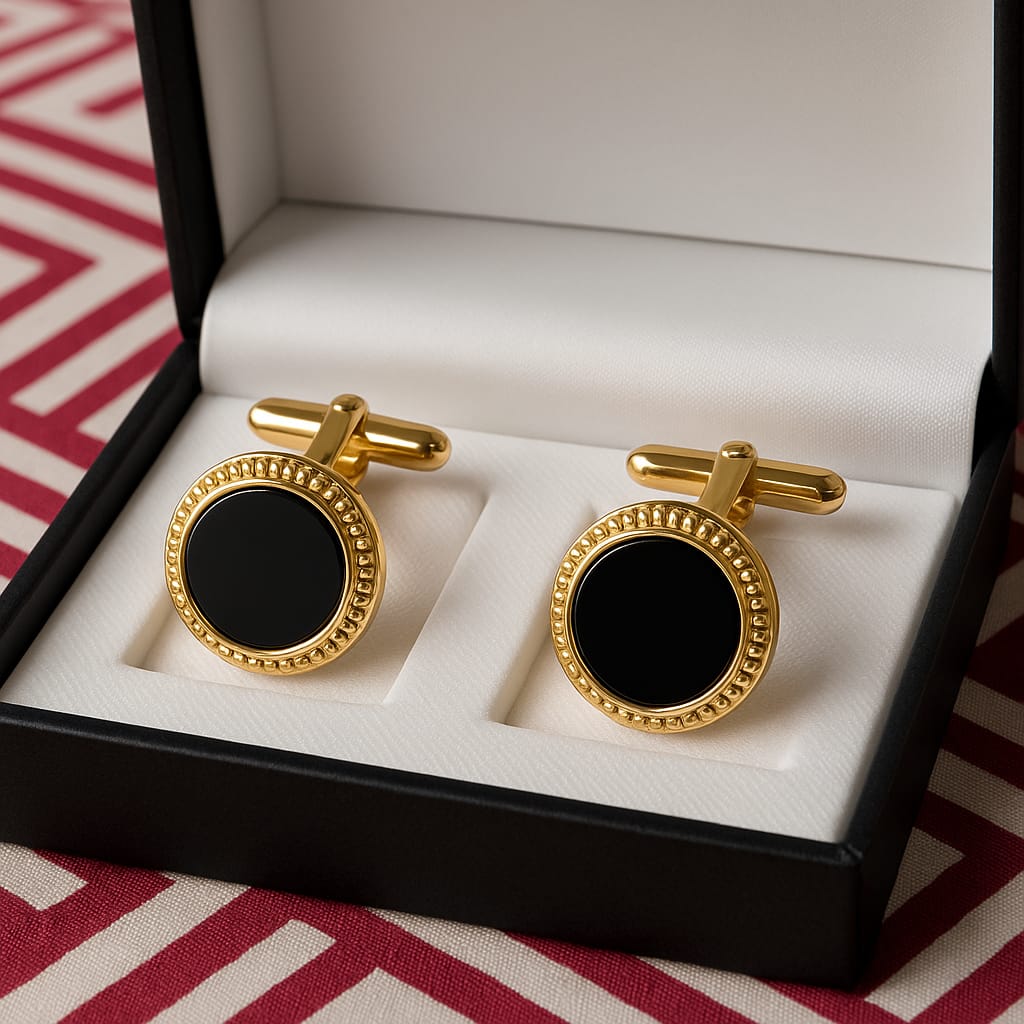 Black Round Cufflinks for Men | New Formal & Fashion Shirt Accessories | Decent Cuff Style for Shirts