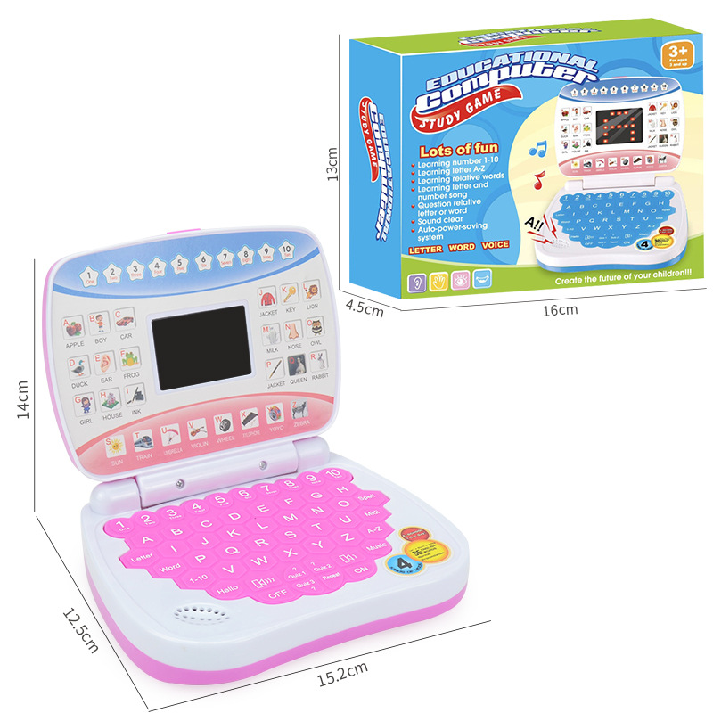 Mini Simulation Laptop Led Display Screen Kids Children Educational Early Education Toys Learning Machine