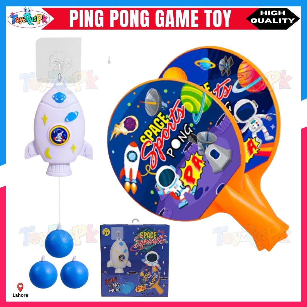Indoor Hanging Table Tennis Trainer Set for Kids | Self Practice Ping Pong Toy | Adjustable Rope Rebound Ball Game | Parent Child Interactive Sports Training | Hand Eye Coordination Exercise | 2 Rackets Balls Hooks Set | ToyzRusPk