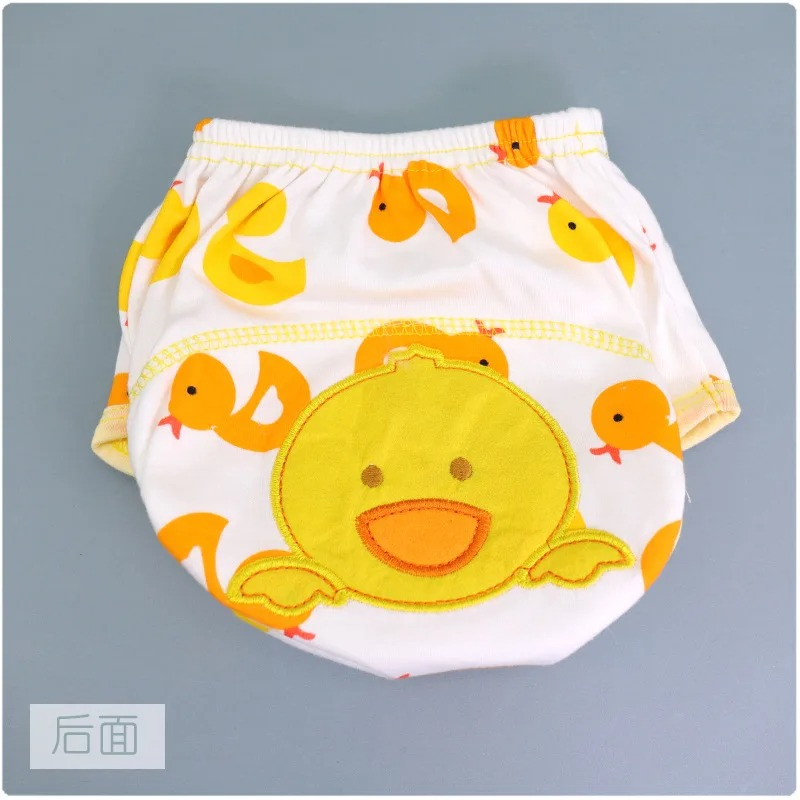 Soft Cotton Baby Learning Pants Diaper Pocket Baby Washable Diaper Pants Waterproof and Breathable Pull-up Diaper