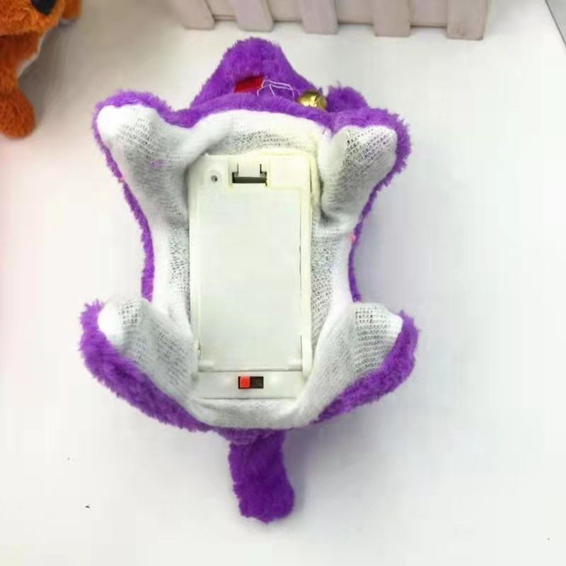 1pcs Cartoon Walking Barking Puppy Dog Plush Toy Flash Eyes Battery Operated Multicolor