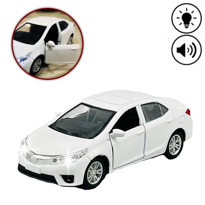 Mini Toyota Corolla Grande Diecast Collectible Car 1:36 Scale | 5 Inch Alloy Model | Pull Back, Lights & Opening Doors