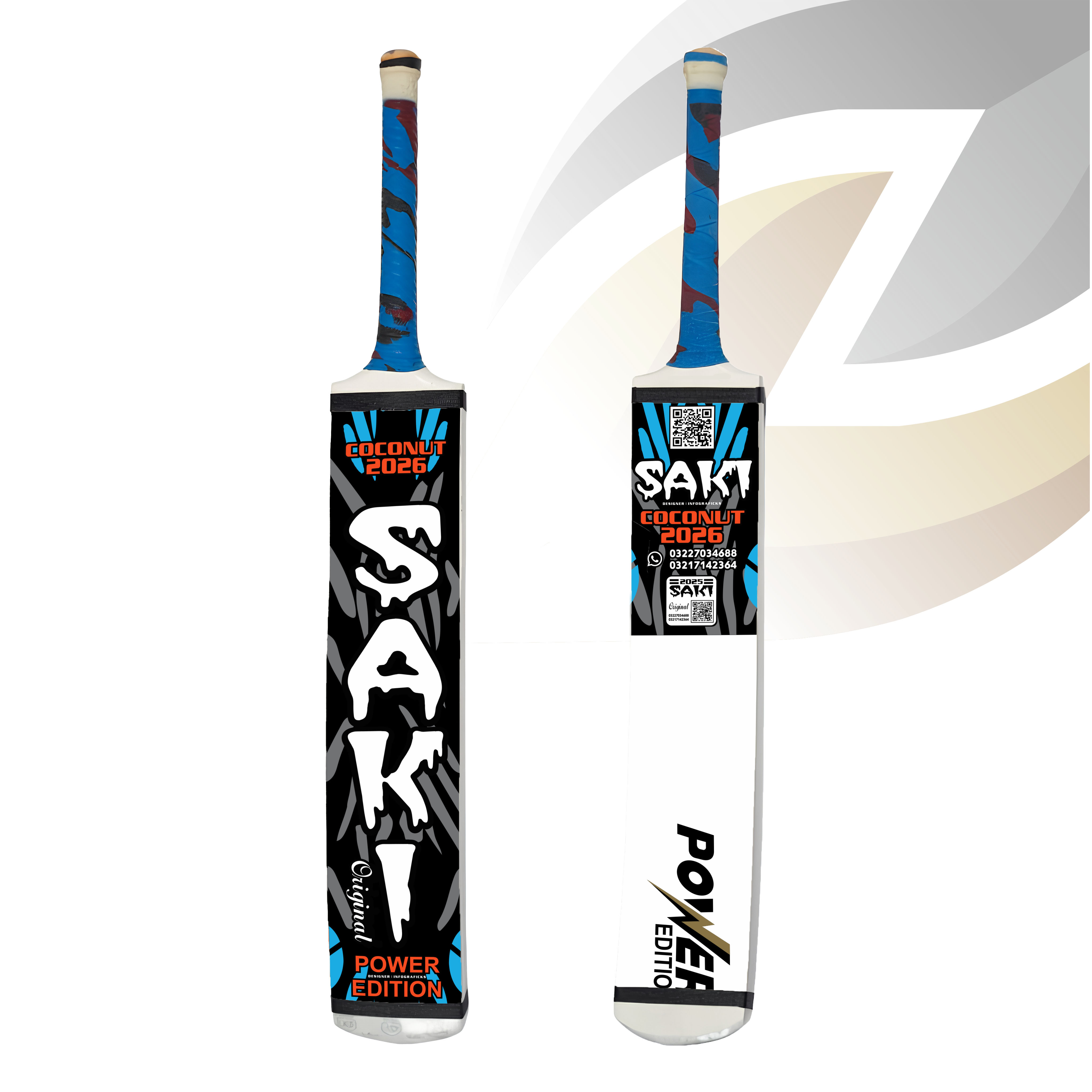 Saki Sports Cricket Bat with New Stickers  Durable Full Size Bat for Power Hitting  Halfcan handle