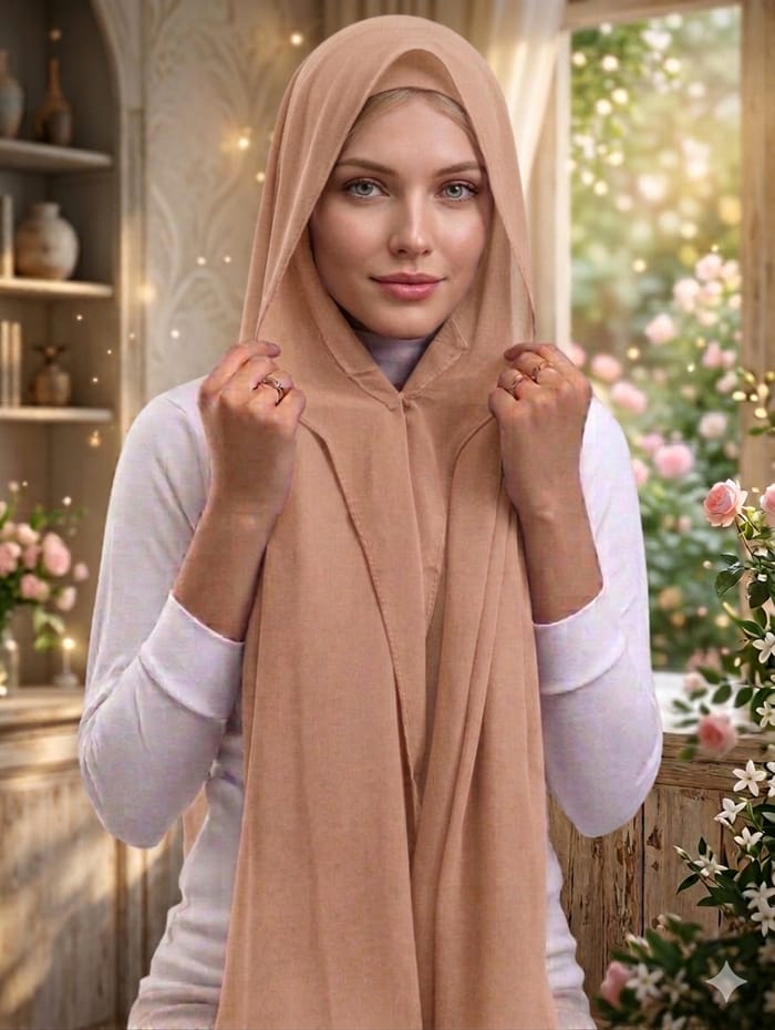 Instant Chiffon Hijab Set 3-in-1 Hijabs Scarf with Built-in Magnets and Undercap Head Wraps with Modal Cap