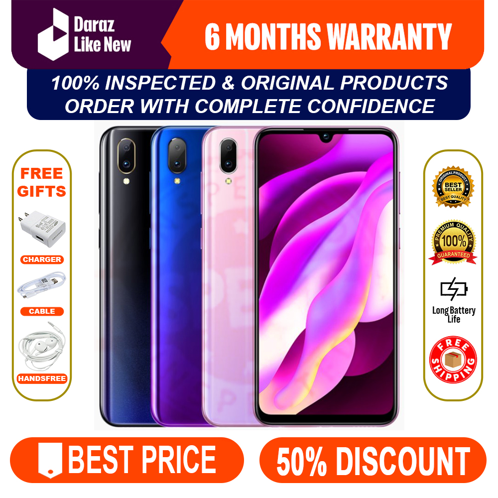 Mobile - Imported Original Vivo Y97 Mobile | 100% INSPECTED | 8GB RAM | 256GB ROM(STORAGE) | 3315mAh Battery | Dual Sim PTA Approved | BEST FOR ADULT AND KIDS BOTH | Android 8.1 | Just Like New Condition | With Box, Charger, Cable & FREE Handsfree