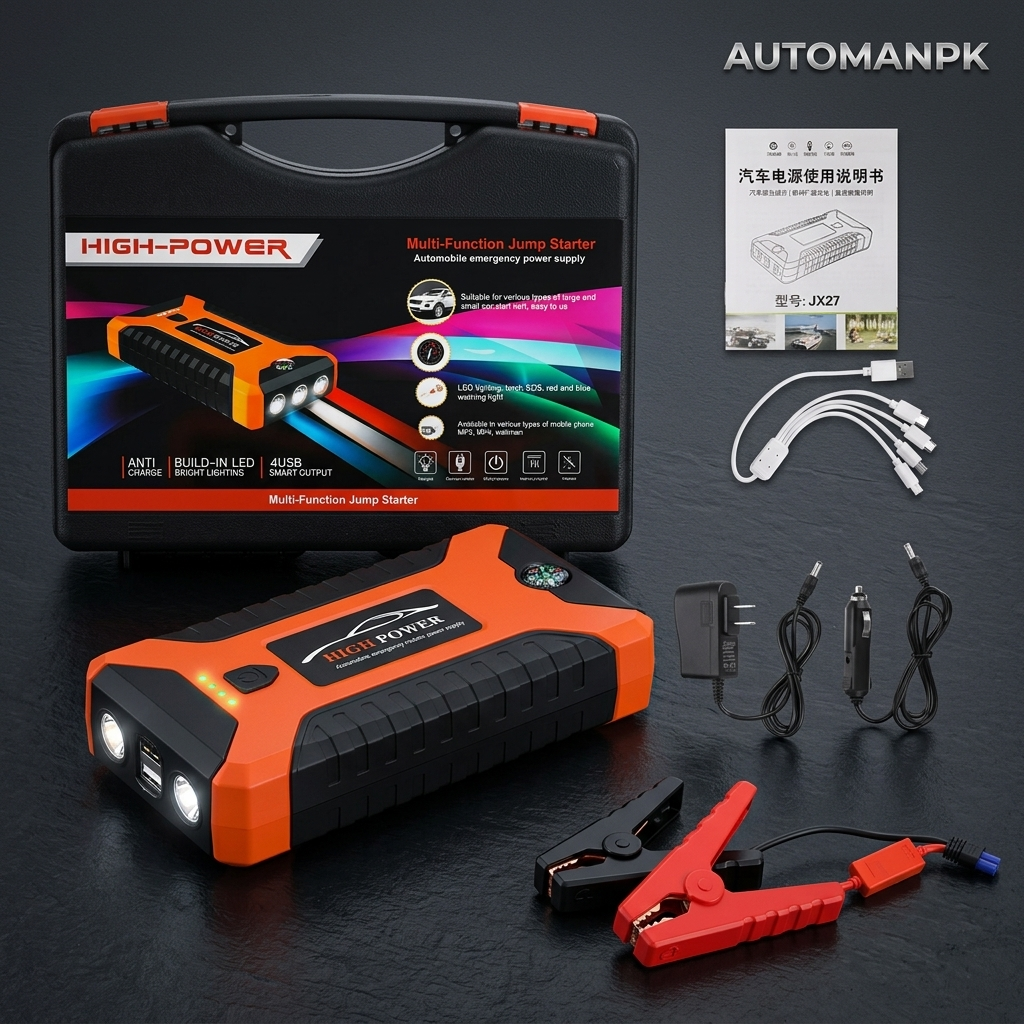 High Power Car Battery Jump Starter, Air Compressor|  AutoManPK