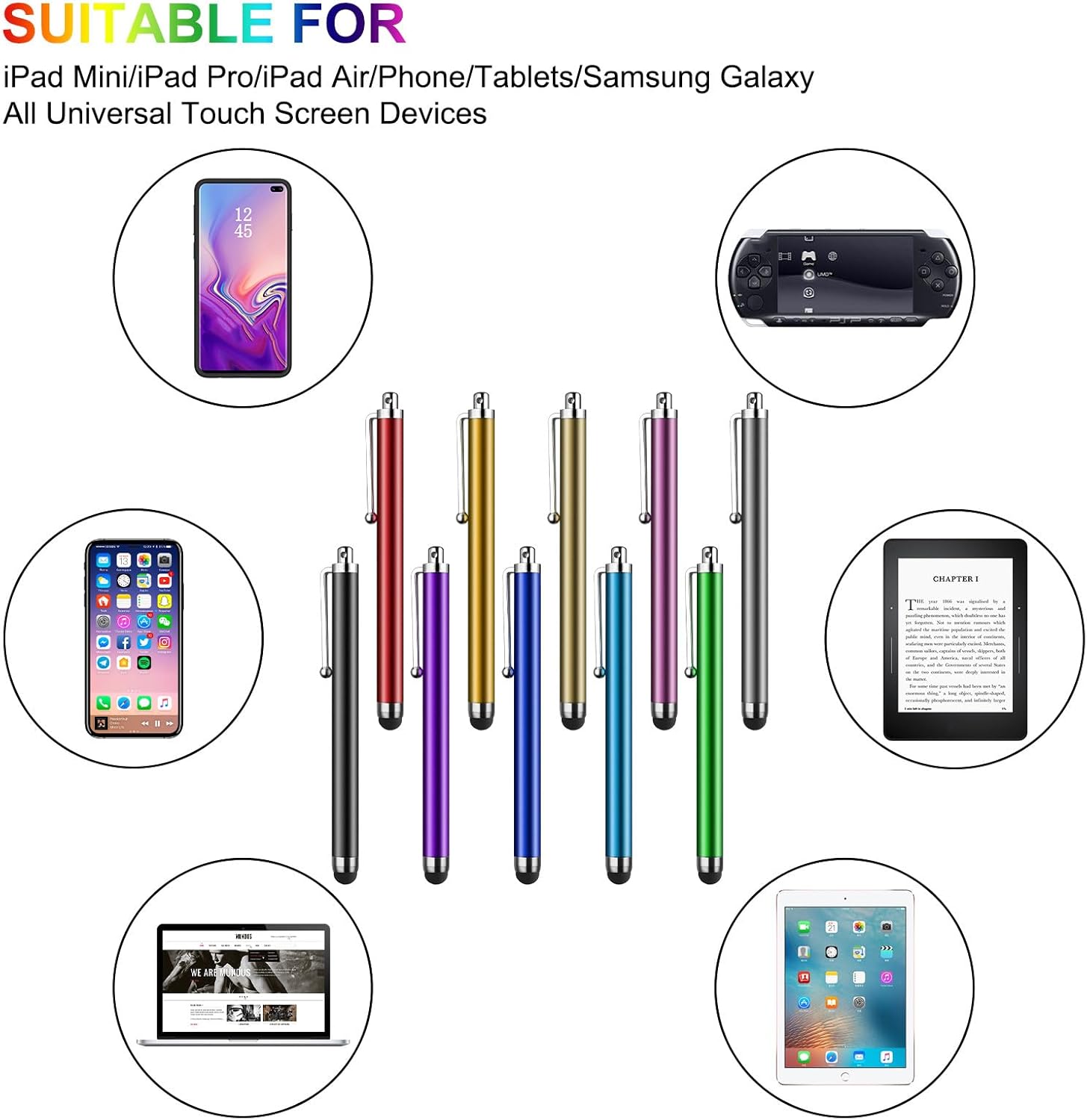 Universal Touch Screen Stylus Pen for Smartphone Devices, Tablets, PC & Mobile