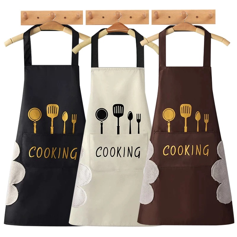 Apron Waterproof Oilproof Can Wipe Hands Kitchen Work Clothes Home Cooking Cleaning Men and Women Universal Sleeveless Apron