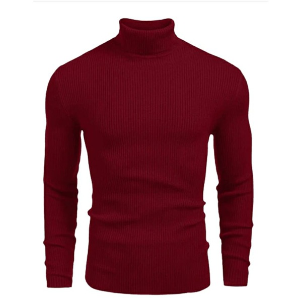 Trendy Fashion Premium Quality Slim Fit O-neck Lightweight Long Sleeve High Neck Turtleneck Elegant Sweaters for Men at Faiq Store