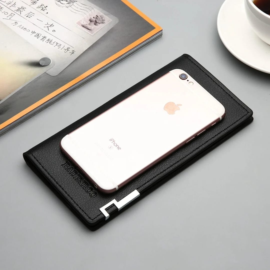 New Trendy SLIM PU Leather Long Wallet For Men Cash And Card Holder.