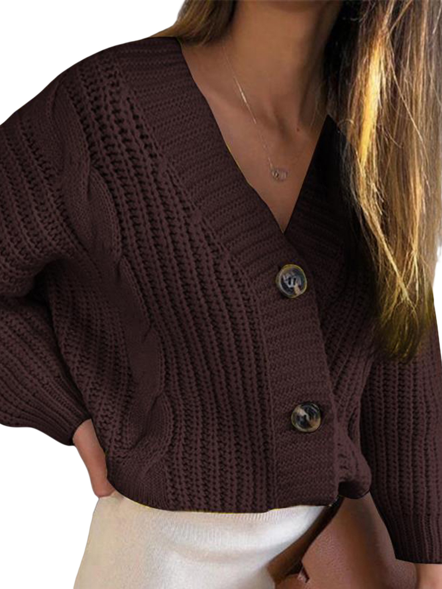 Fashion Buttons Coat Stylish Sweater 