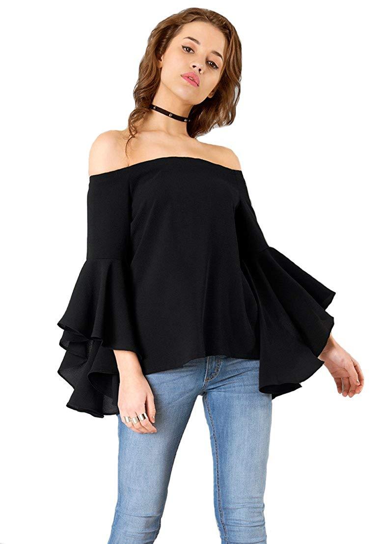 off shoulder western tops
