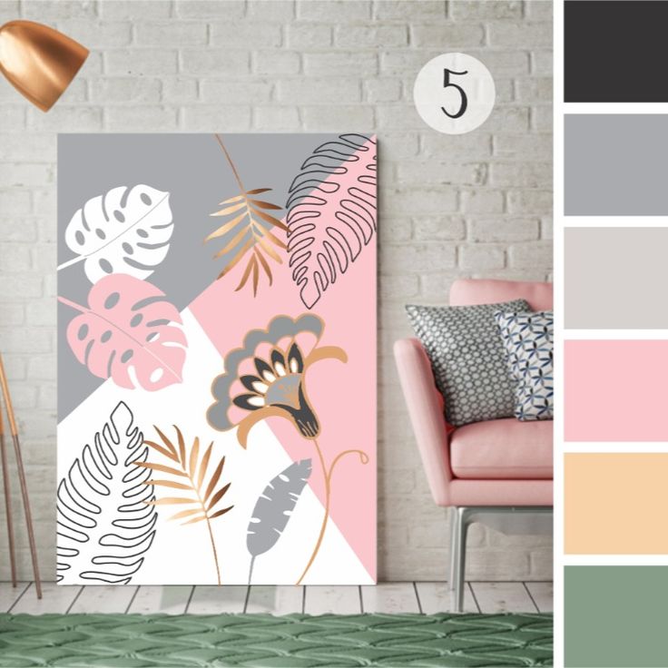 set of 3 handmade abstract art acrylic painting on canvas for wall