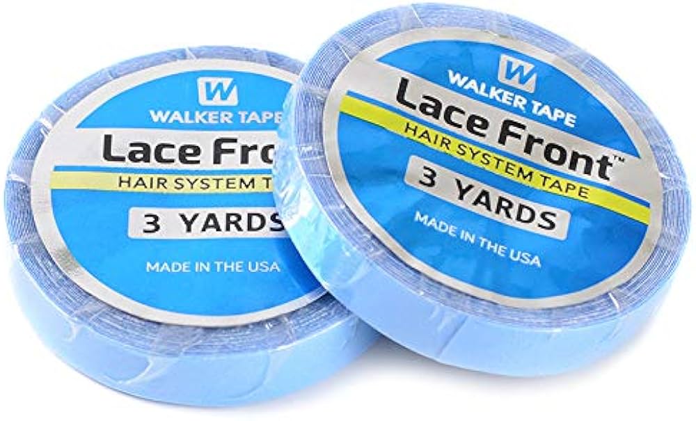 Walker Lace Front Blue Tape Roll 3 Yards x 1 cm - Double-Sided Hair System Tape for Lace Wigs & Toupees