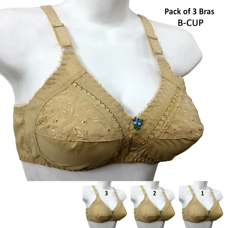 Pack of 3 Cotton Bras