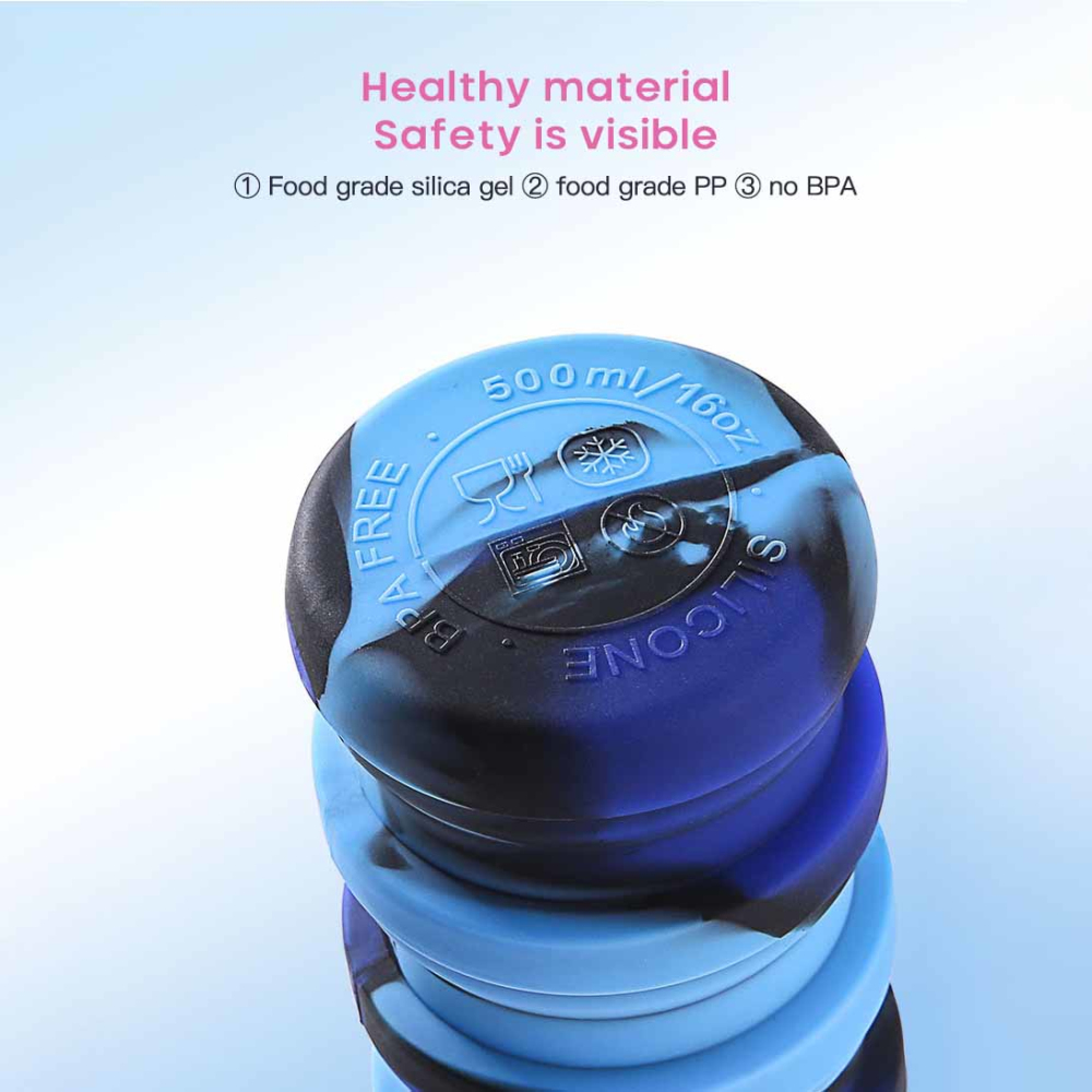 Bicycle Foldable Water Bottle Leakproof Cycling Water Drink Bottle Creative Telescopic Portable Outdoor Drinkware Bottle 1-Pcs