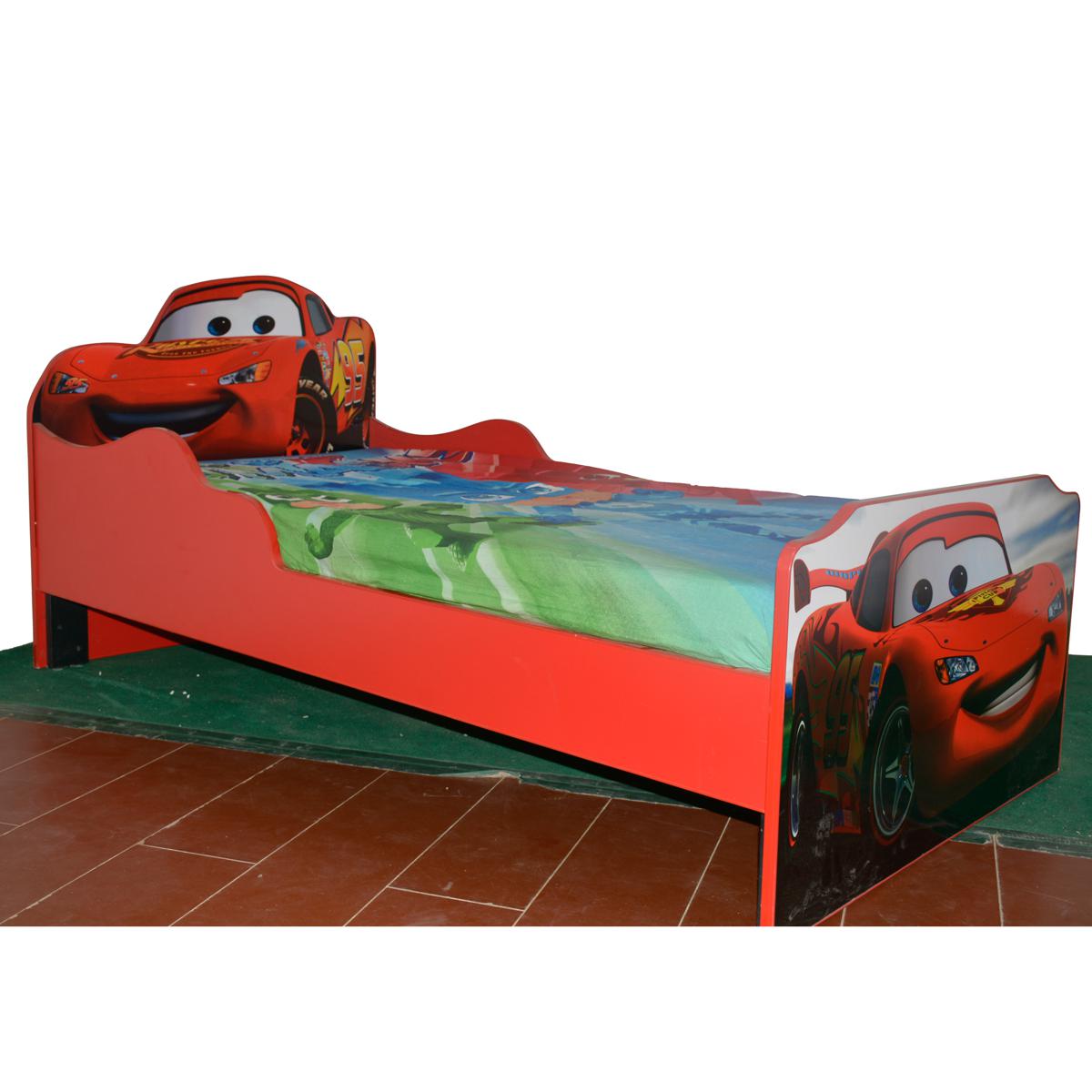 Furnishoo Kids Mcqueen 95 Single Bed - Kids Bed - Red Bed