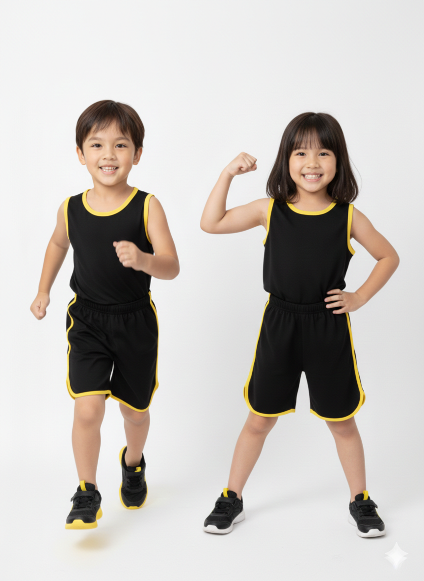Kids Lightweight Sando Shorts Set 2 Pcs Set