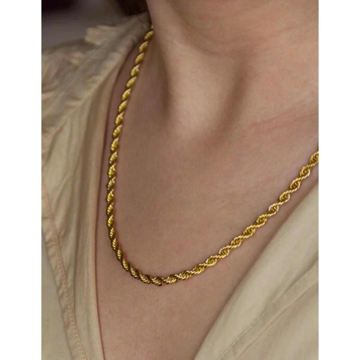 Gold Rope Chain - 4mm For Man & Boys/Girls