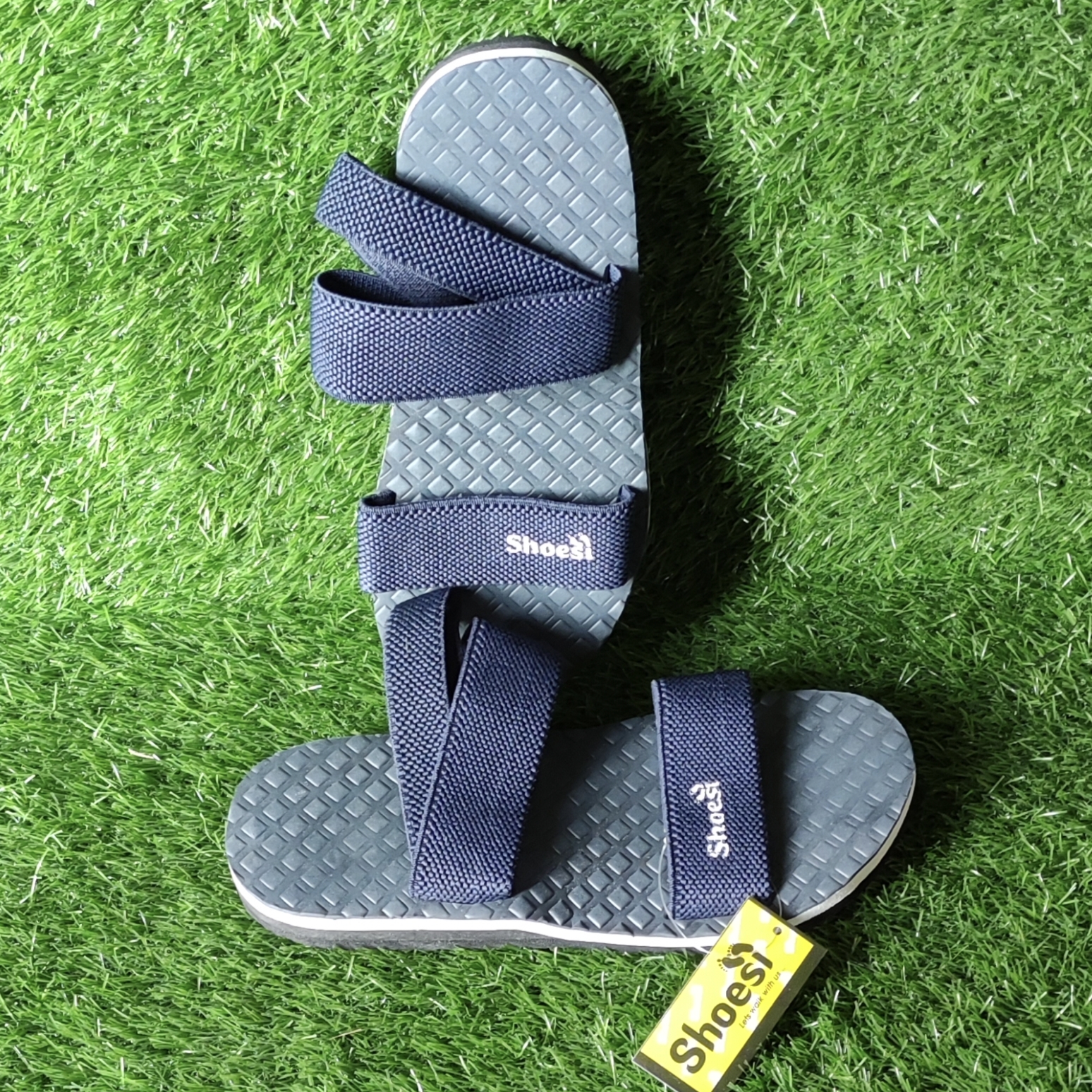 Attractive Dark Blue Cube Sandals For Men