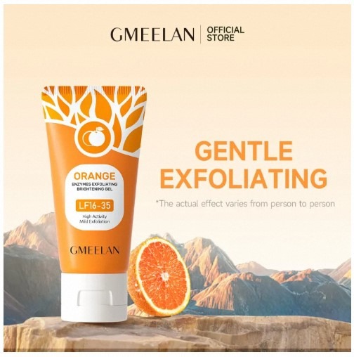 Orange Enzyme Exfoliating Gel 50g | Face Peeling Gel | Dead Skin Remover | Brightening Exfoliator | Deep Cleansing Gel | Smooth Glowing Skin | Gentle Face Scrub for Men Women