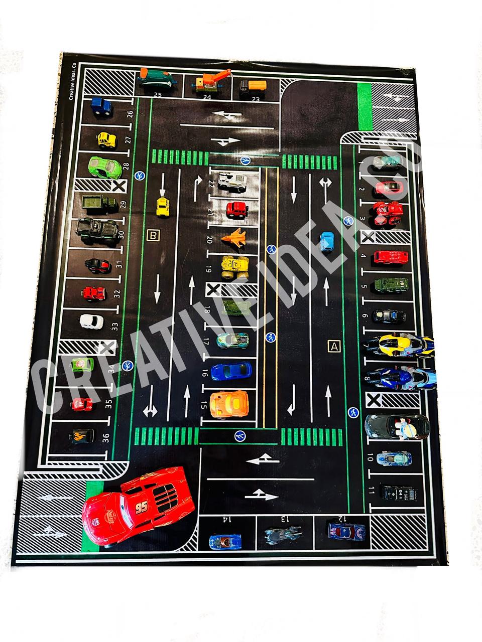 kids car playing mat children brain and physical & healthy activity plastic water proof