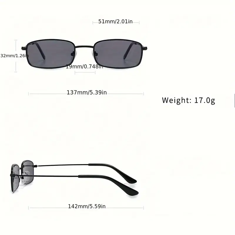 1Pair Golden Style Square Small Frame Men'S Fashion Glasses