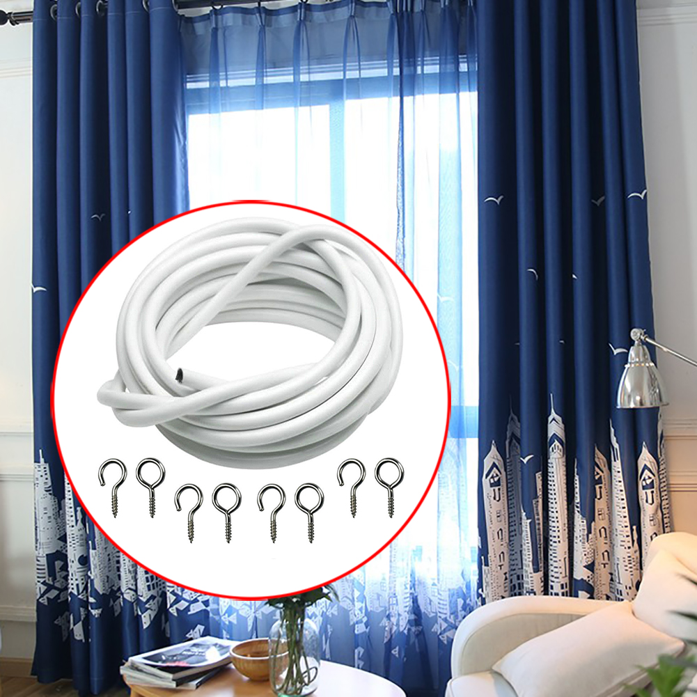 Curtain Spring Wire for Window and Door with Hooks
