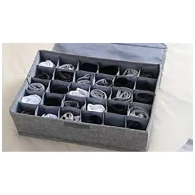 24 Grid Underwear Socks Storage Organizer with Lids Foldable