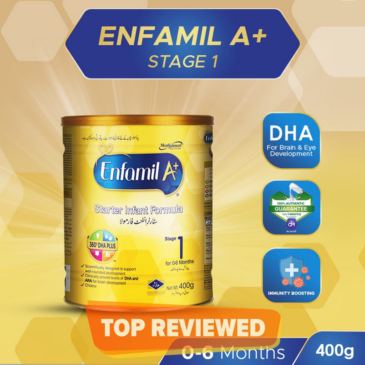 Enfamil A+ Stage 1 Infant Formula Baby Milk Powder 0 To 6 Months 400 Gm