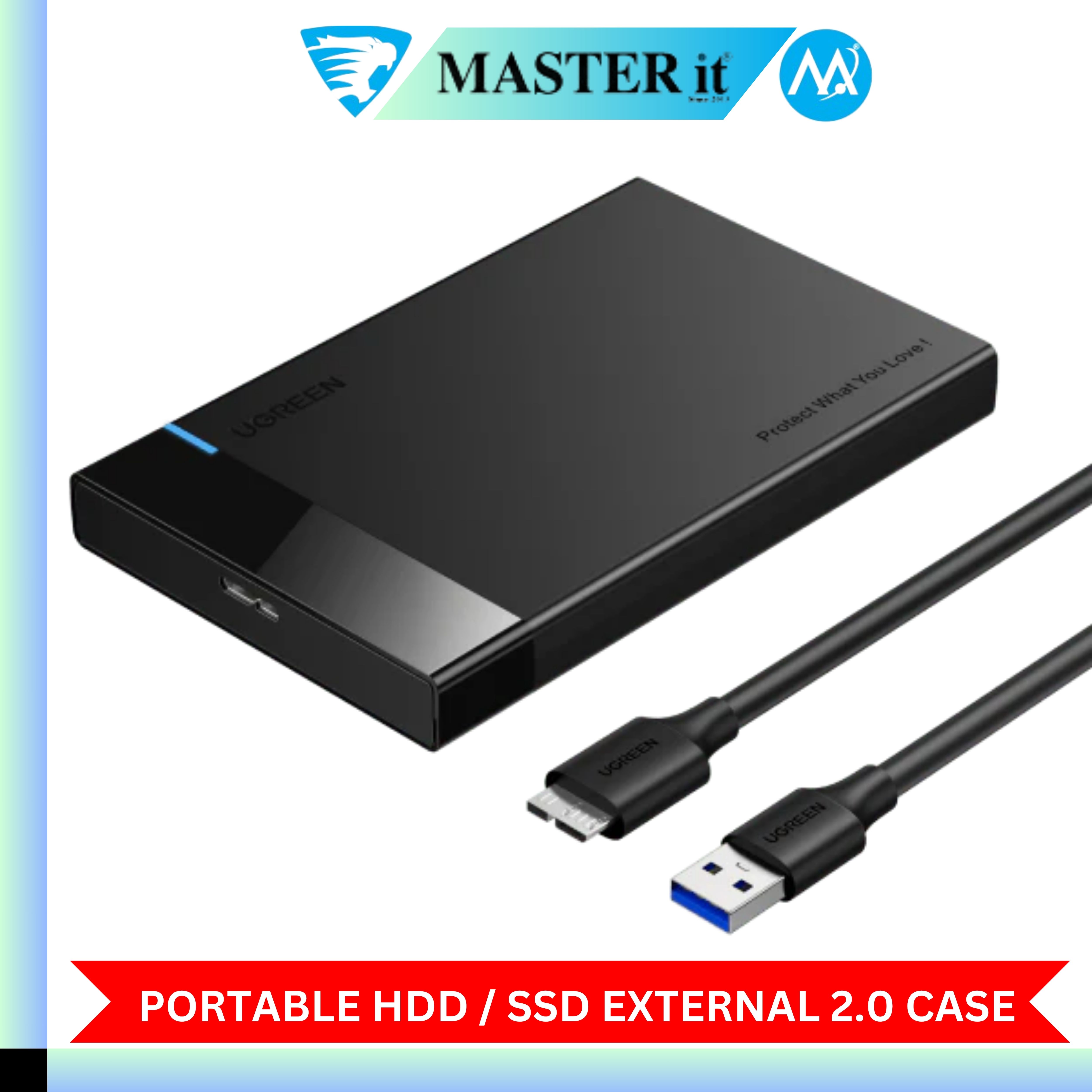 USB 3.0 Portable HDD SSD 2.5" Hardrive External Case - 2.5" Hard Drive Case 5Gbps High Speed Fast Data Transfer