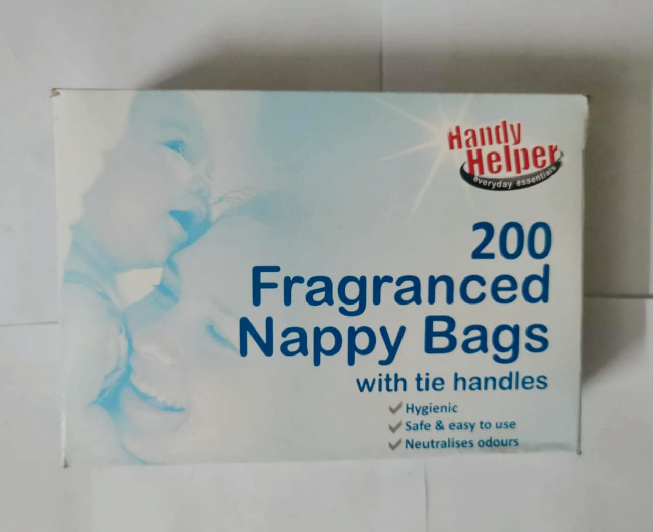 200 Fragranced Nappy Bags with tie handles