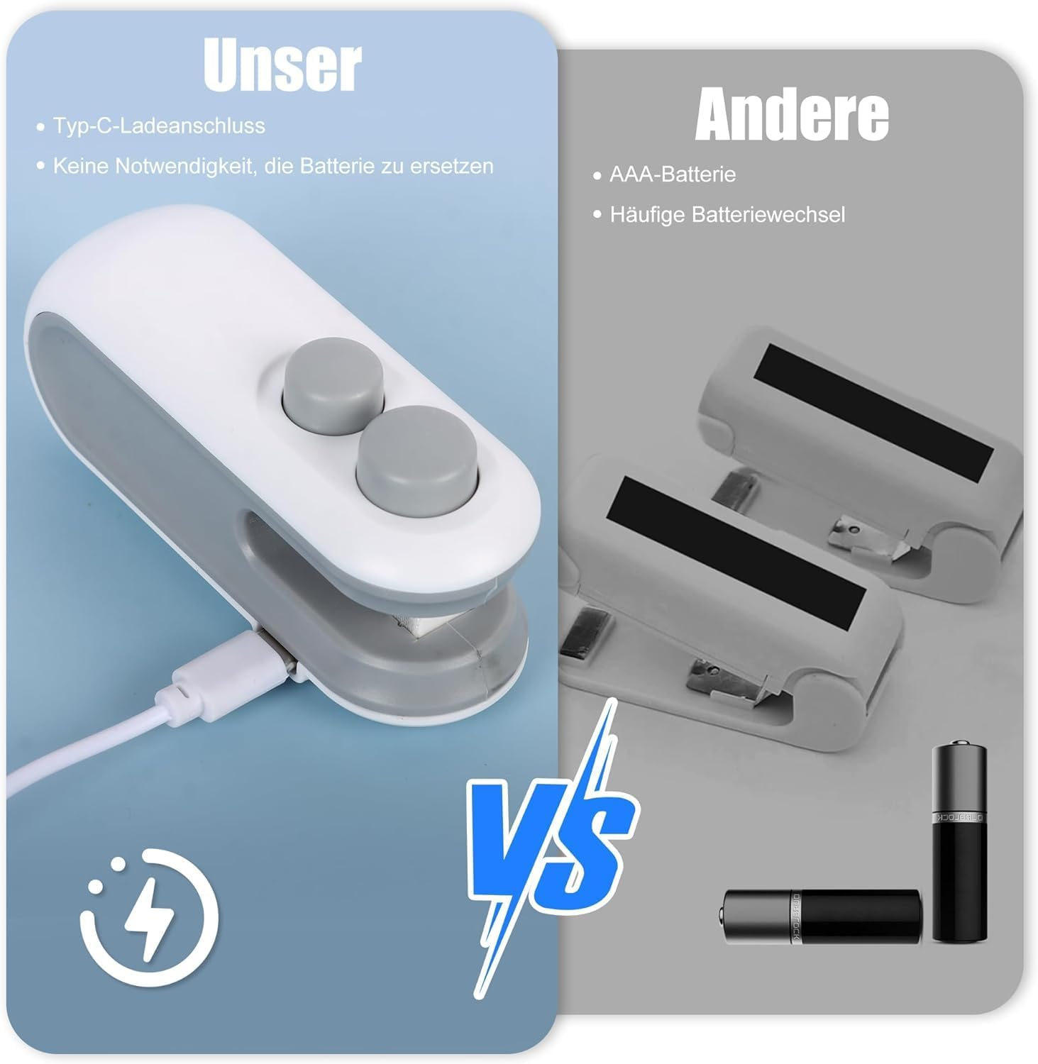 2 in 1 Mini  Sealing Machine USB Rechargeable Portable Heat Sealer & Bag Cutter Magnetic Food Snack Plastic Bag Sealer for Chips Fresh Food Storage
