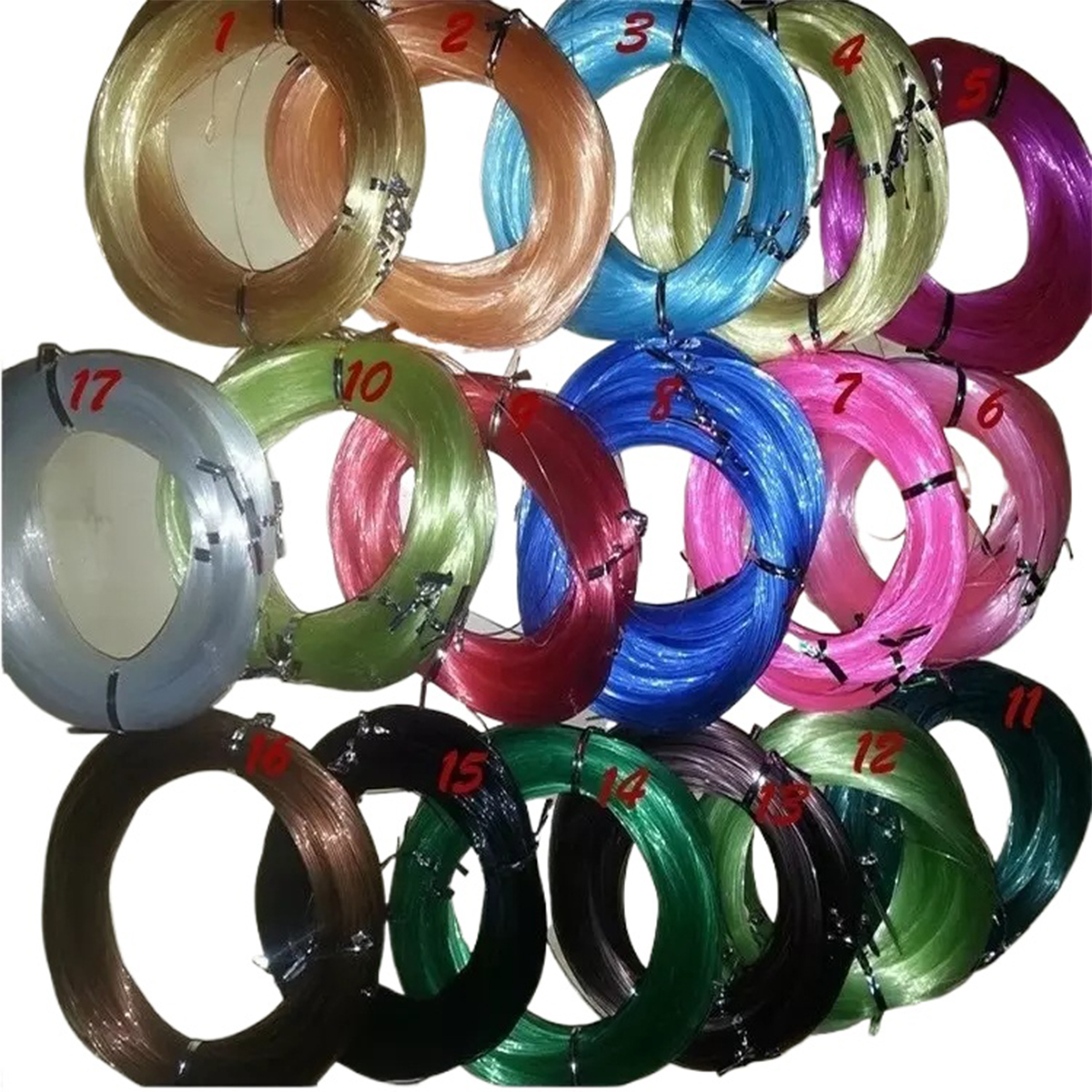 500yard fishing line 10 coil of 50 yards 12,15,19,23,25,28,31,35,40,45,50,60Lb(Random colors)No option for color