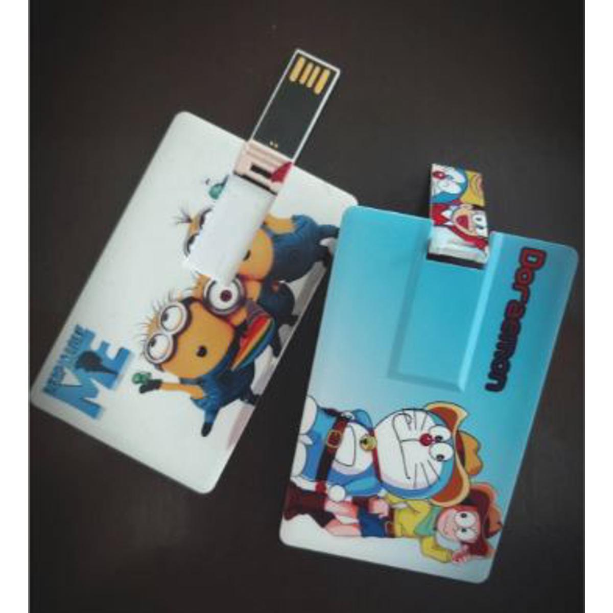 Real Genuine Memory Disk USB Card shaped memory flash Drive with Cartoon Print for Wallets