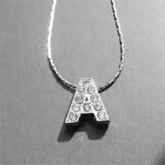 Silver Stainless A Alphabet Locket with Chain For Girls & Boys