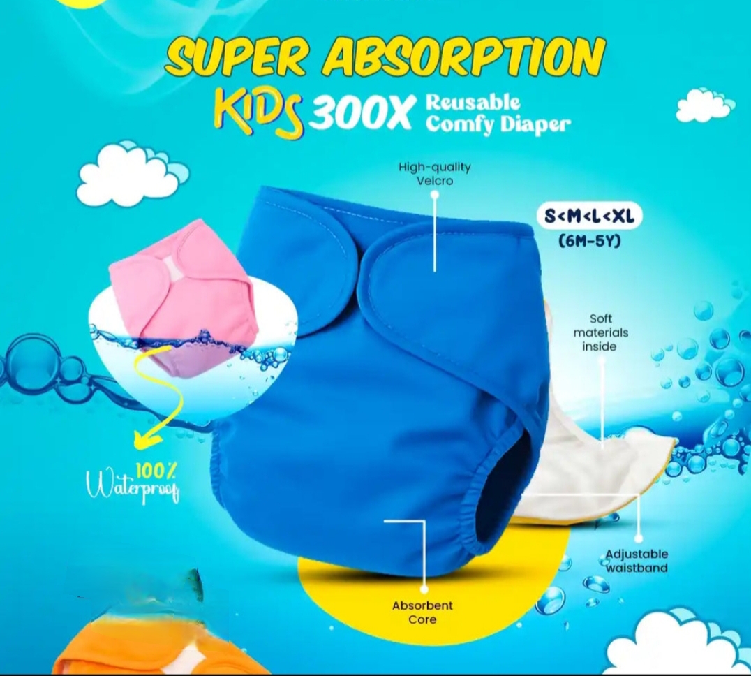 High Quality Reusable Baby Cloth Diaper | Adjustable Washable Cotton Nappy | Leak-Proof Baby Diaper Cover | Soft & Comfortable for Newborn Boys & Girls