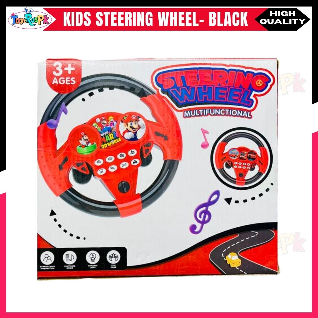 Kids Simulated Steering Wheel Toy | Interactive Car Driving Controller for Kids | Pretend Play Driving Toy with Sounds & Lights | Suction Cup Steering Toy for Babies & Toddlers | Educational Driving Toy for Boys & Girls | ToyzRusPk