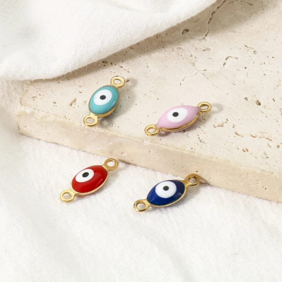 thumbnail image 2 of 14Pcs Mixed Turkish Evil Eye Pendant Charms – Blue Enamel Alloy For DIY Jewelry Making By Julie Wang 2 of 5