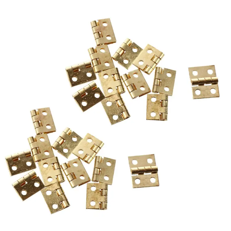 Gold Miniature Hinges with Screws with Screws